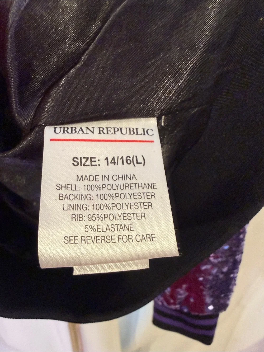 Urban Republic Nordstrom Sequin Bomber Zip Up Glitter Sparkle Girls Purple